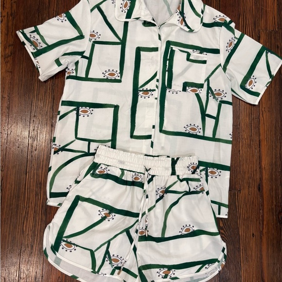 Commense Women’s Drawstring Casual Short Set W/ Pockets In White Sz S NWOT - Picture 3 of 13